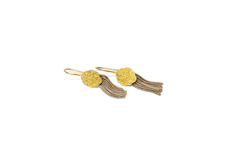 Golden Dangling Earrings -Traditional Jewelry - Indian Pakistani