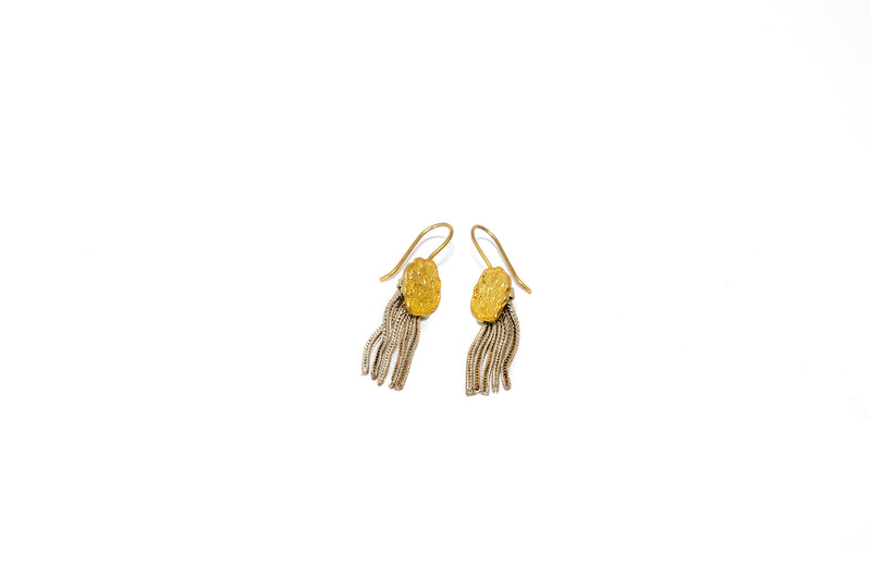 Golden Dangling Earrings -Traditional Jewelry - Indian Pakistani