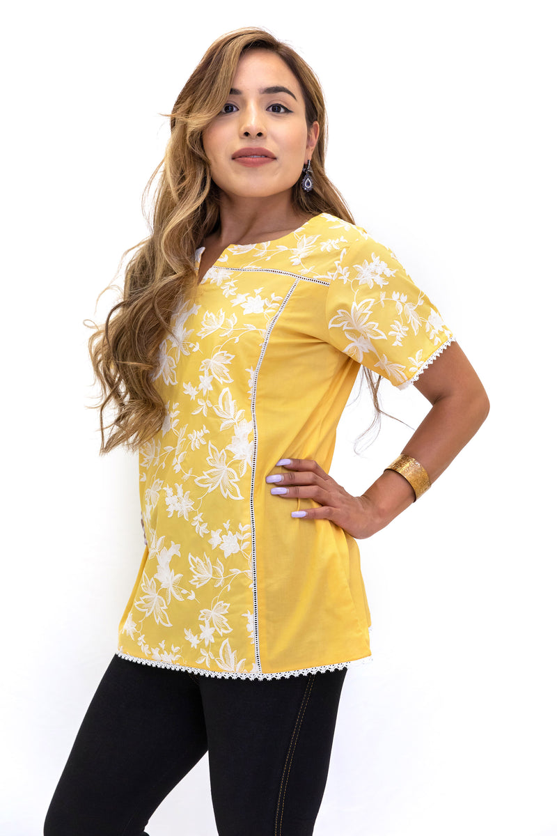 Yellow Cotton Shirt - South Asian Fashion - Casual Wear